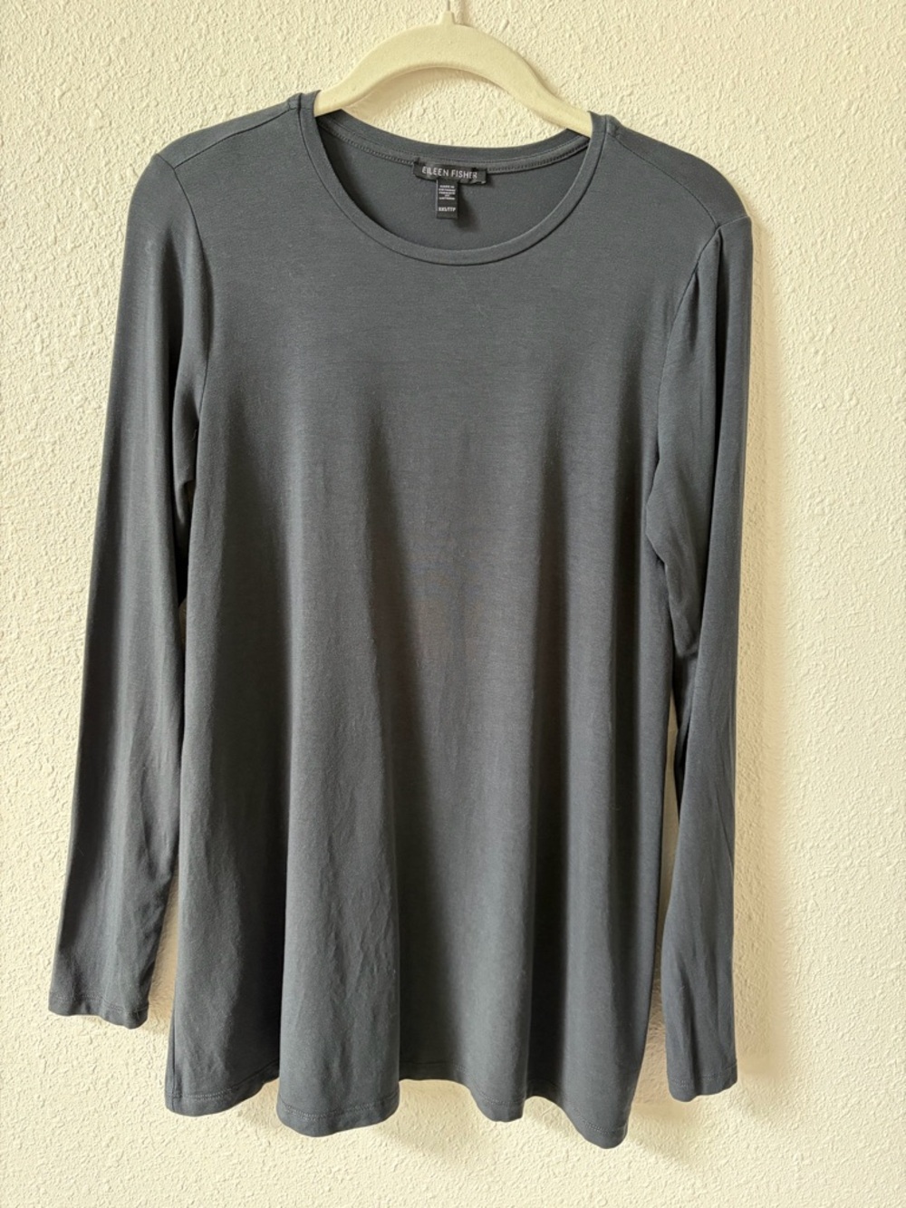 Eileen Fisher Lyocell Stretch Top Gray Size XXS Minimalist Neutral